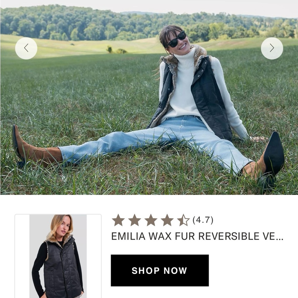 Tuckernuck Black Vest with Brown Fur Trim - Picture 7 of 9